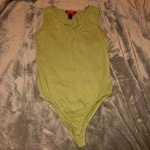 Hot kiss sage green bodysuit